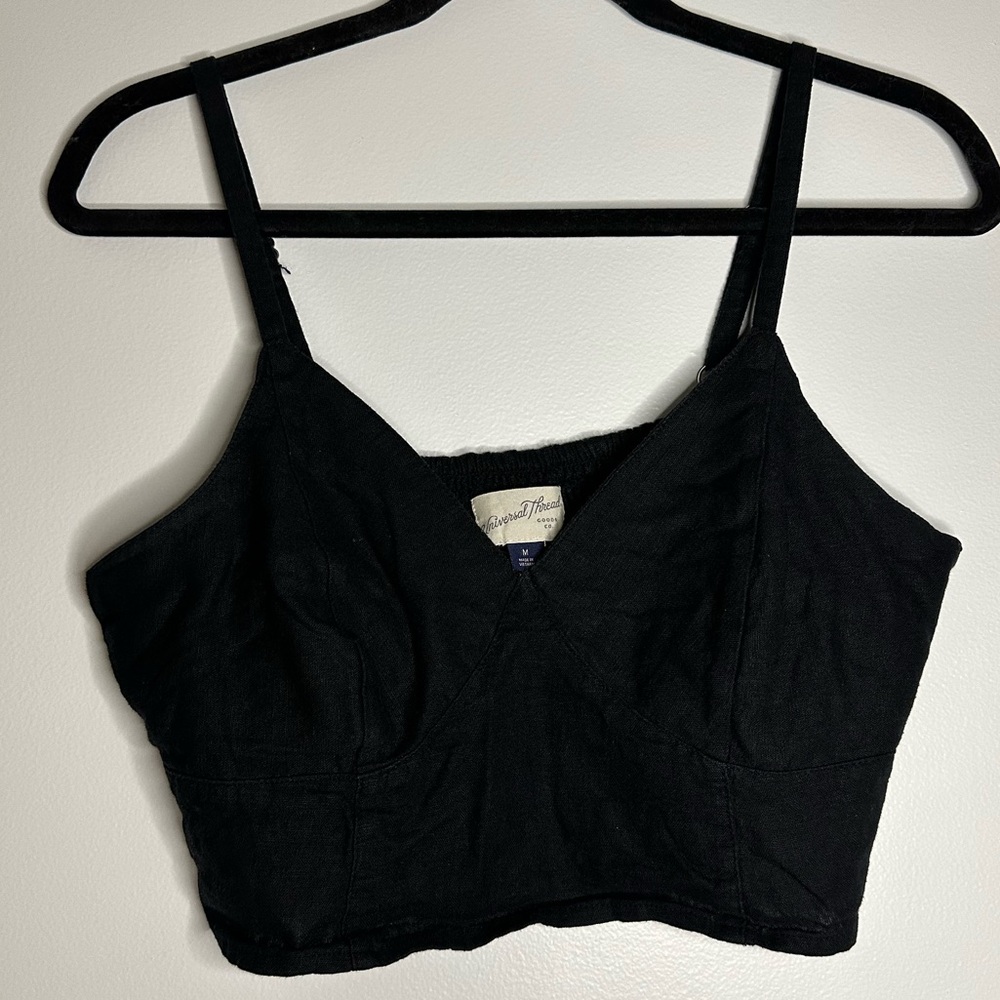 Universal Thread Black Smocked Crop Tank – Size M - Picture 5 of 7